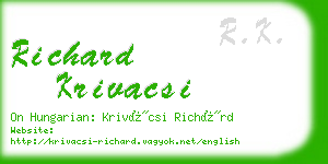 richard krivacsi business card